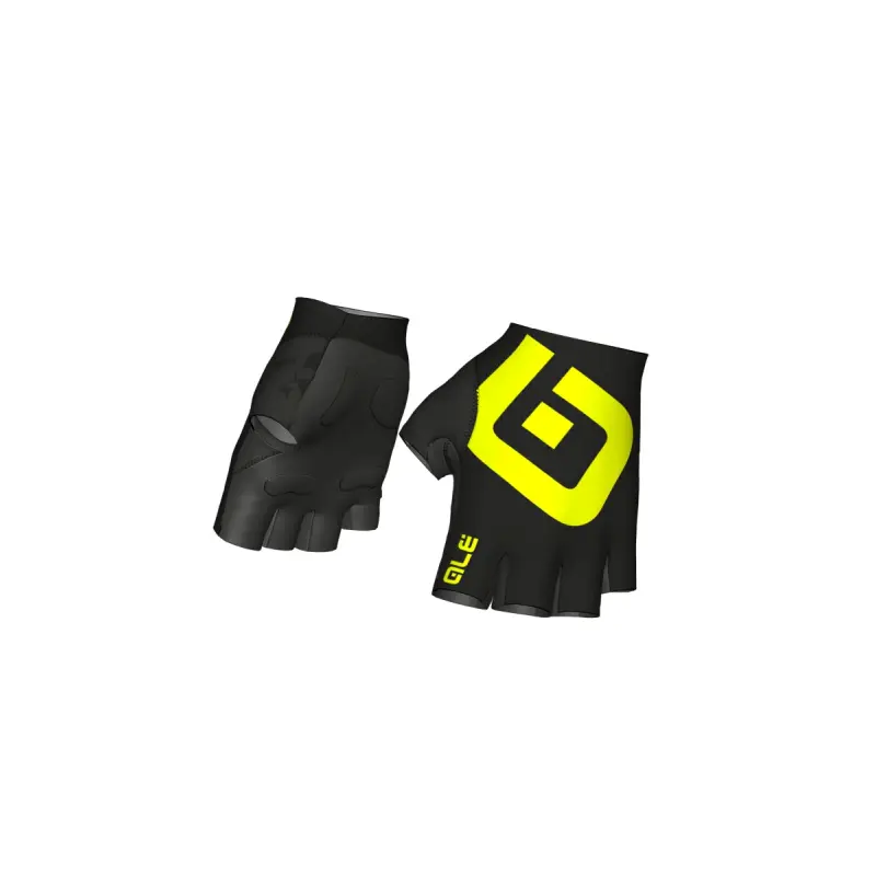 Letné cyklistické rukavice Alé Air Glove čierno/fluo žlté