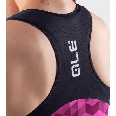 Letný cyklistický dámsky dres bez rukávov Alé Cycling Solid Triangles Lady ružový