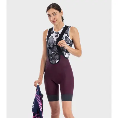 Letné cyklistické dámske nohavice Alé Cycling R-EV1 GT 2.0 Lady bordové