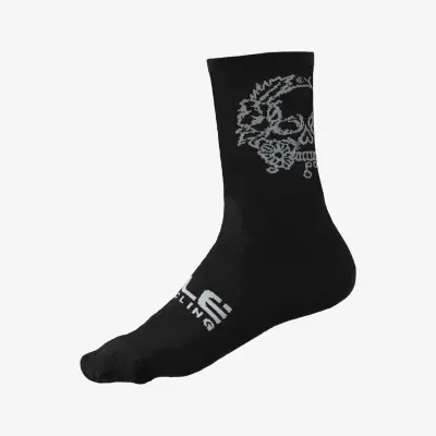 Letné cyklo ponožky ALÉ SKULL SOCKS čierne