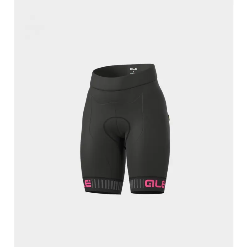 Letní cyklistické kalhoty Alé Cycling Solid Traguardo dámské černé/růžové