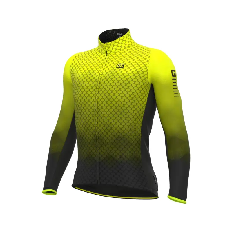 Zateplený pánský cyklistický dres Alé Cycling R-EV1 Clima Protection 2.0 Velocity Wind G+ žlutý