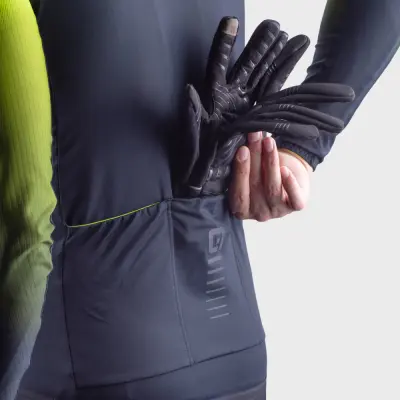 Zateplený pánsky cyklistický dres Alé Cycling R-EV1 Clima Protection 2.0 Velocity Wind G+ žltý