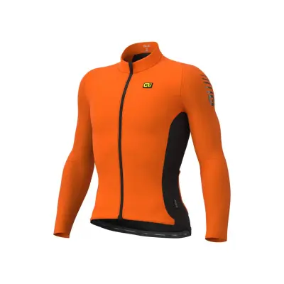 Zimný cyklistický dres pánsky Alé Cycling R-EV1 Clima Protection 2.0 Warm Race oranžový