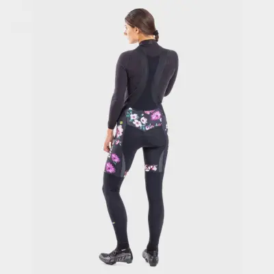 Zimné cyklistické nohavice dámske Alé GRAPHICS PRR Fiori Women čierne