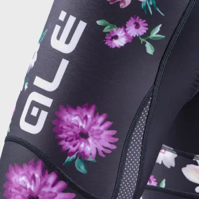 Zimné cyklistické nohavice dámske Alé GRAPHICS PRR Fiori Women čierne
