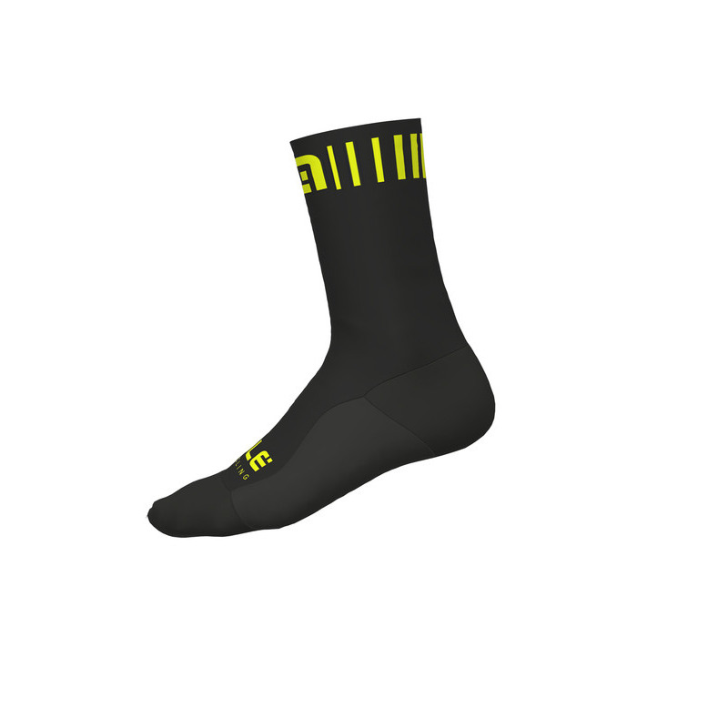 Letné cyklistické ponožky Alé Cycling Logo Q-Skin Socks čierne/žlté