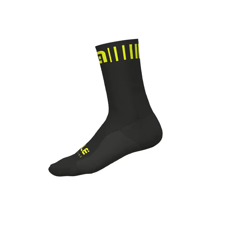 Letné cyklistické ponožky Alé Cycling Logo Q-Skin Socks čierne/žlté