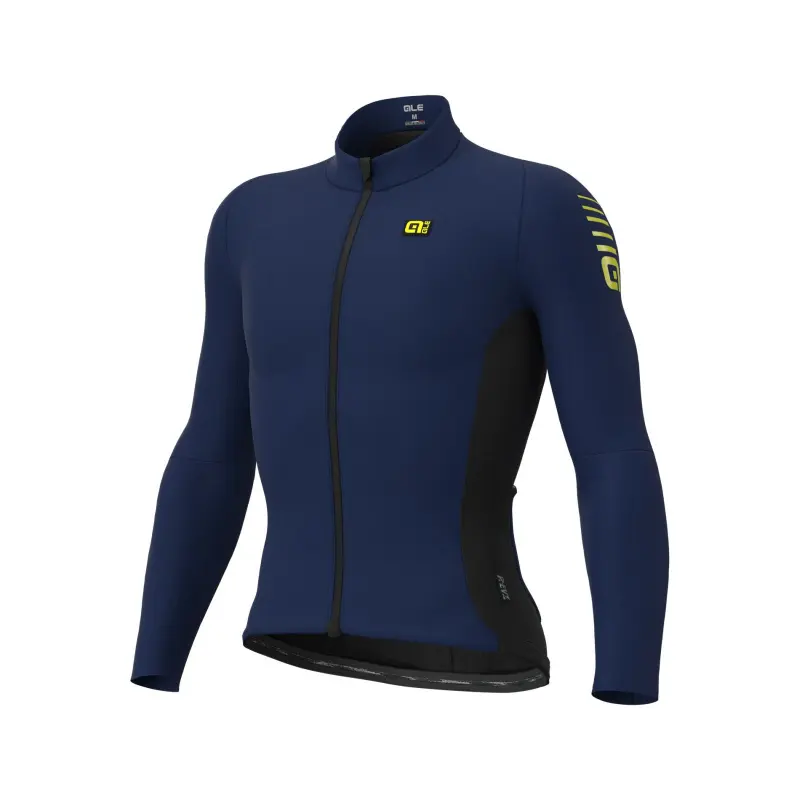 Zateplený cyklistický pánsky dres Alé Cycling R-EV1 Clima Protection 2.0 Warm Race modrý