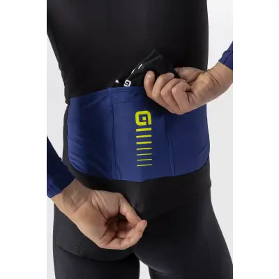 Zateplený cyklistický dres pánsky ALÉ R-EV1 CLIMA PROTECTION 2.0 WARM RACE JACKET modrý