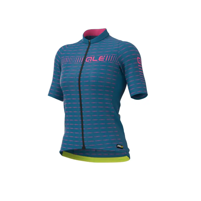 Letní cyklistický dres dámský ALÉ GRAPHICS PRR GREEN ROAD LADY modrý/růžový