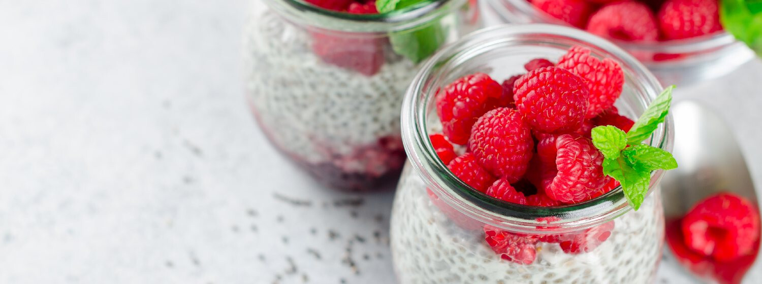 Chia puding s malinami