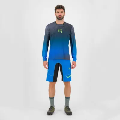Karpos VAL DI DENTRO dres s dlhým rukávom Black/Indigo Bunting/Green Fluo