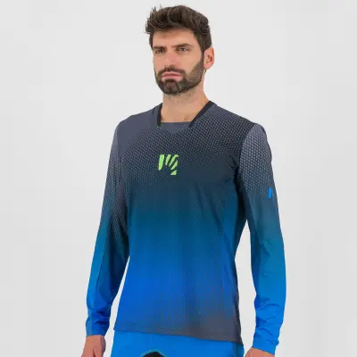 Karpos VAL DI DENTRO dres s dlhým rukávom Black/Indigo Bunting/Green Fluo