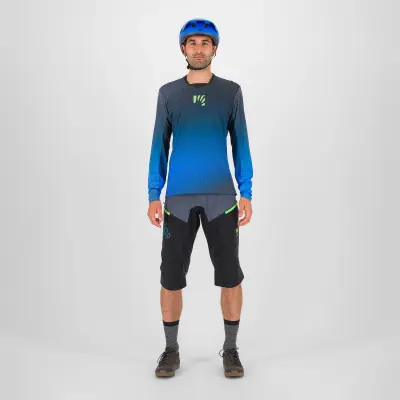 Karpos VAL DI DENTRO dres s dlhým rukávom Black/Indigo Bunting/Green Fluo