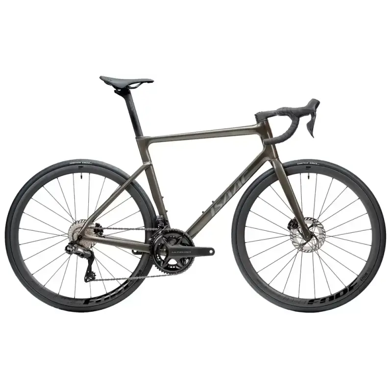 Cestný bicykel Isaac Boson Sonic Silver Shimano Ultegra Di2 karbónový sivý/strieborný