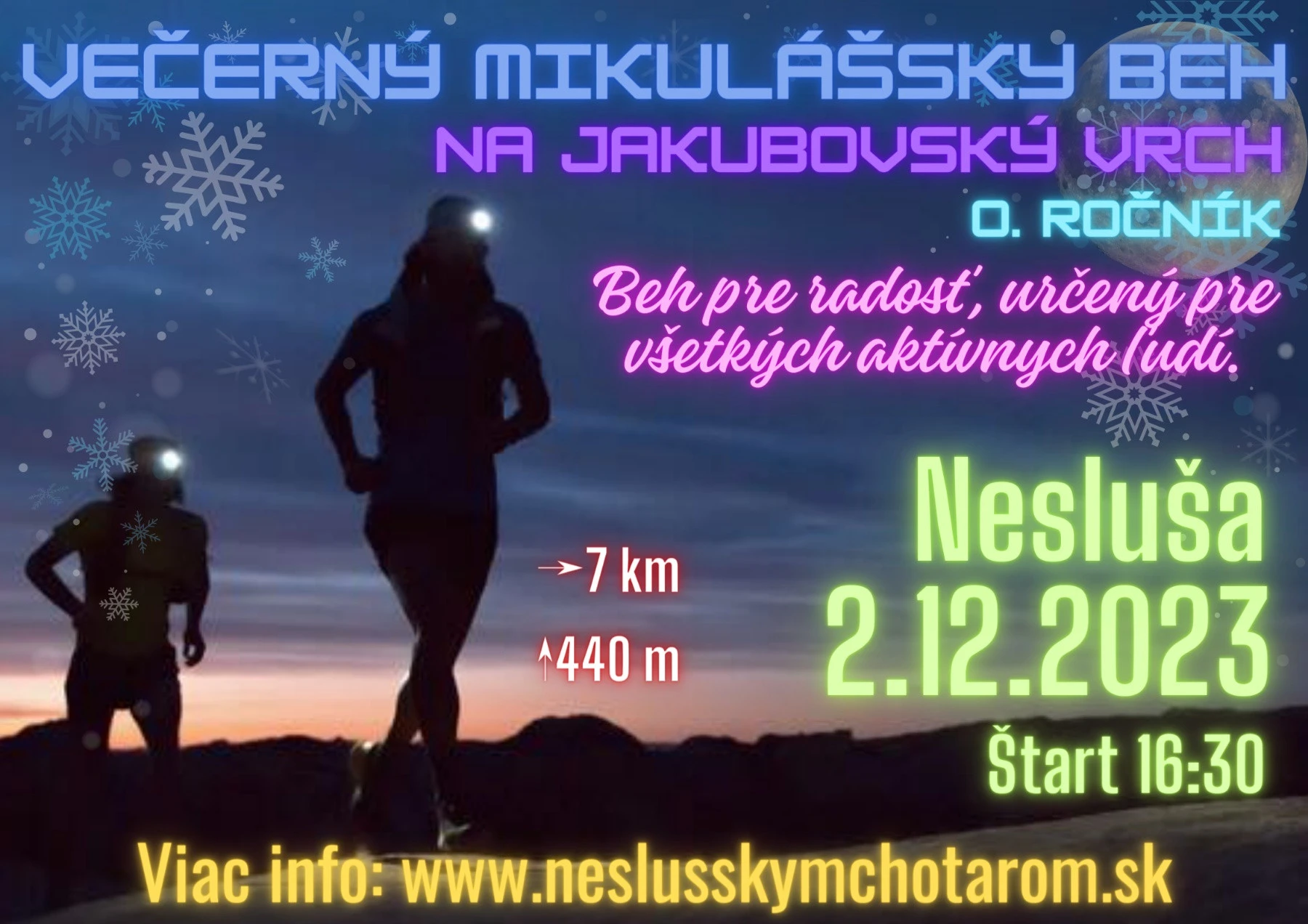 Večerný Mikulášsky beh na Jakubovský vrch 2023
