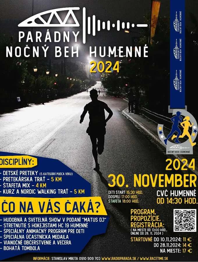 Parádny Nočný Beh – Humenné 2024