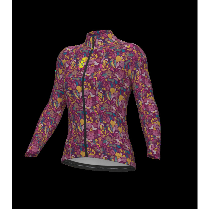Zateplený cyklistický dres dámsky Alé Cycling Pragma Flowery ružový