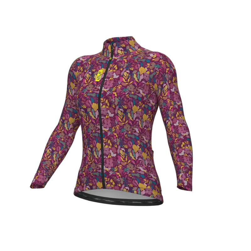 Zateplený cyklistický dres dámsky Alé Cycling Pragma Flowery ružový