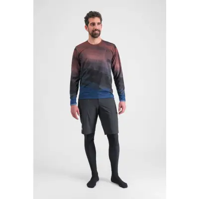 Sportful FLOW GIARA tričko s dlhým rukávom berry blue/cayenna red