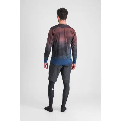 Sportful FLOW GIARA tričko s dlhým rukávom berry blue/cayenna red