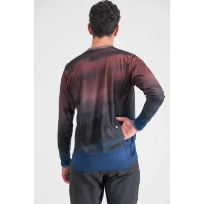 Sportful FLOW GIARA tričko s dlhým rukávom berry blue/cayenna red