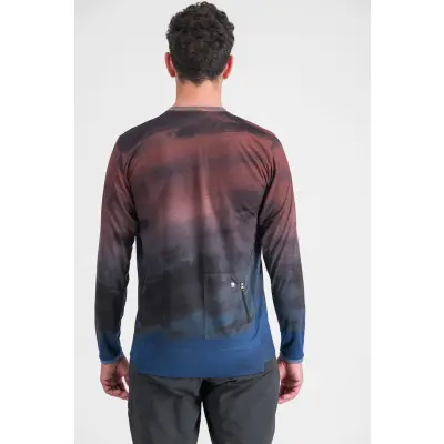 Sportful FLOW GIARA tričko s dlhým rukávom berry blue/cayenna red
