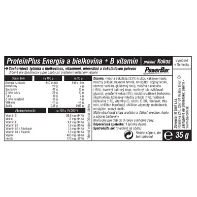 PowerBar ProteinPlus Energy + Minerals tyčinka 35g Kokos
