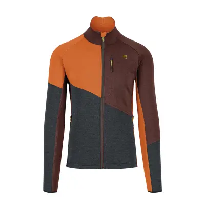 Karpos Federa Full-Zip Flíska Woodl.Gray/Mahogany/Vibr.Orange