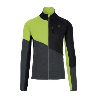 Karpos Federa Full-Zip Flíska Woodl.Gray/Black/Acid Lime
