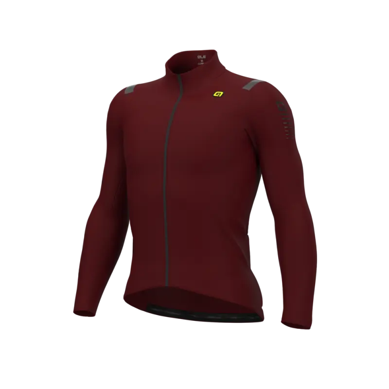 Zateplený cyklistický dres pánsky Alé Cycling R-EV1 Warm Race bordový
