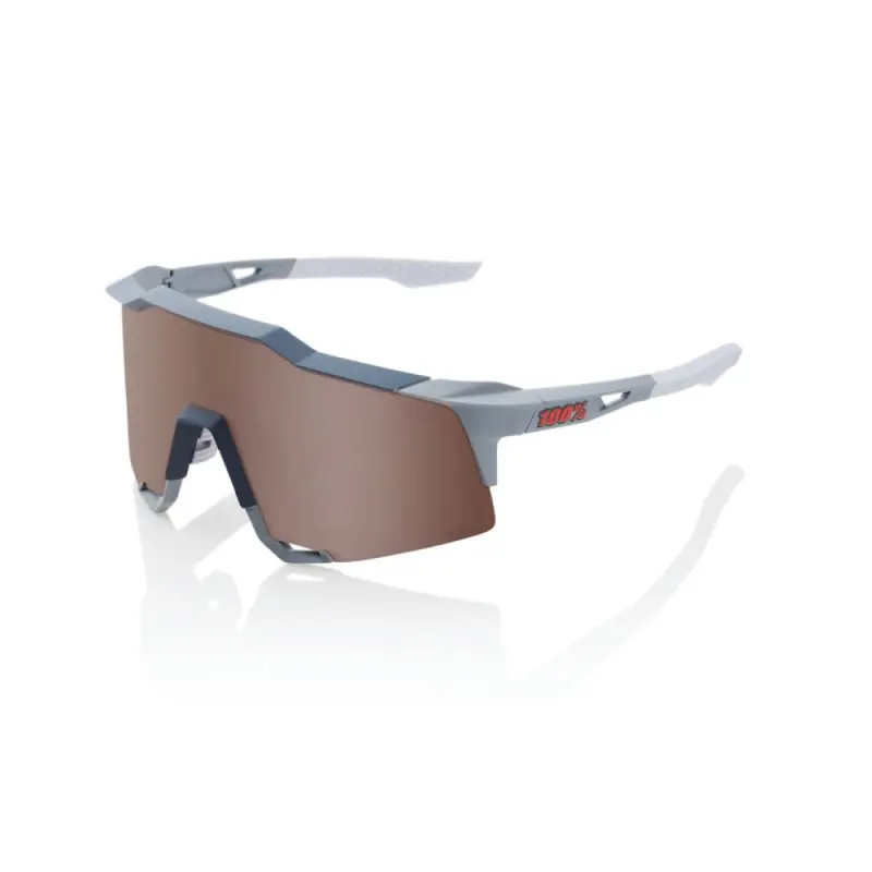 Okuliare 100% SPEEDCRAFT - Soft Tact Stone Grey - HiPER Crimson Silver Mirror Lens