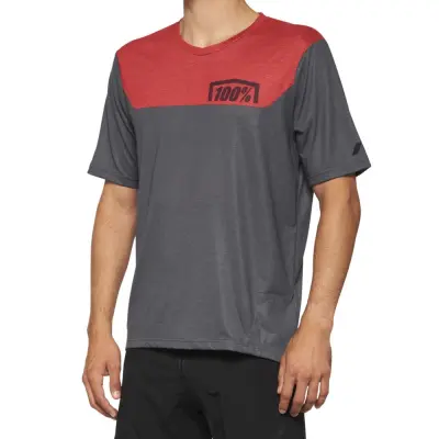 AIRMATIC Short Sleeve Jersey Charcoal/Racer Red