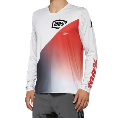 R-CORE-X Long Sleeve Jersey Grey/Racer Red