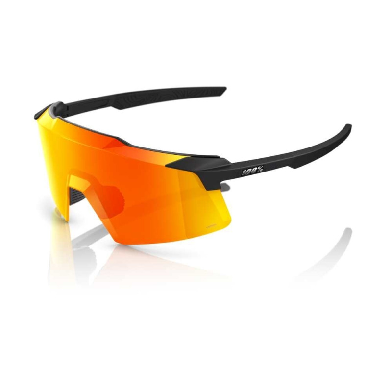 Sluneční brýle 100% Aerocraft Soft Tact Black HiPER Red Multilayer Mirror Lens
