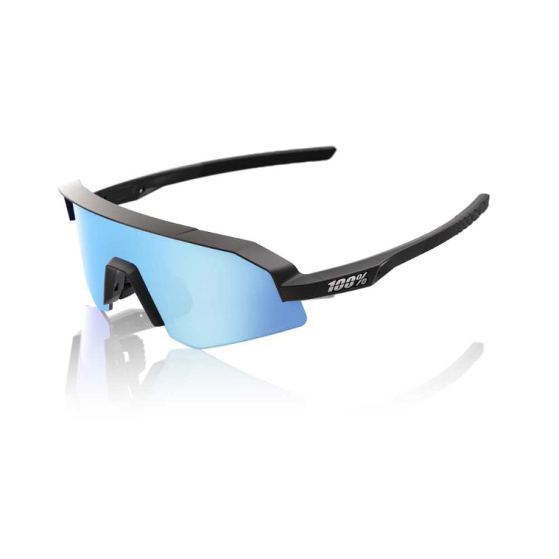Cyklistické okuliare 100% Slendale Youth Matte Black HiPER Blue Multilayer Mirror