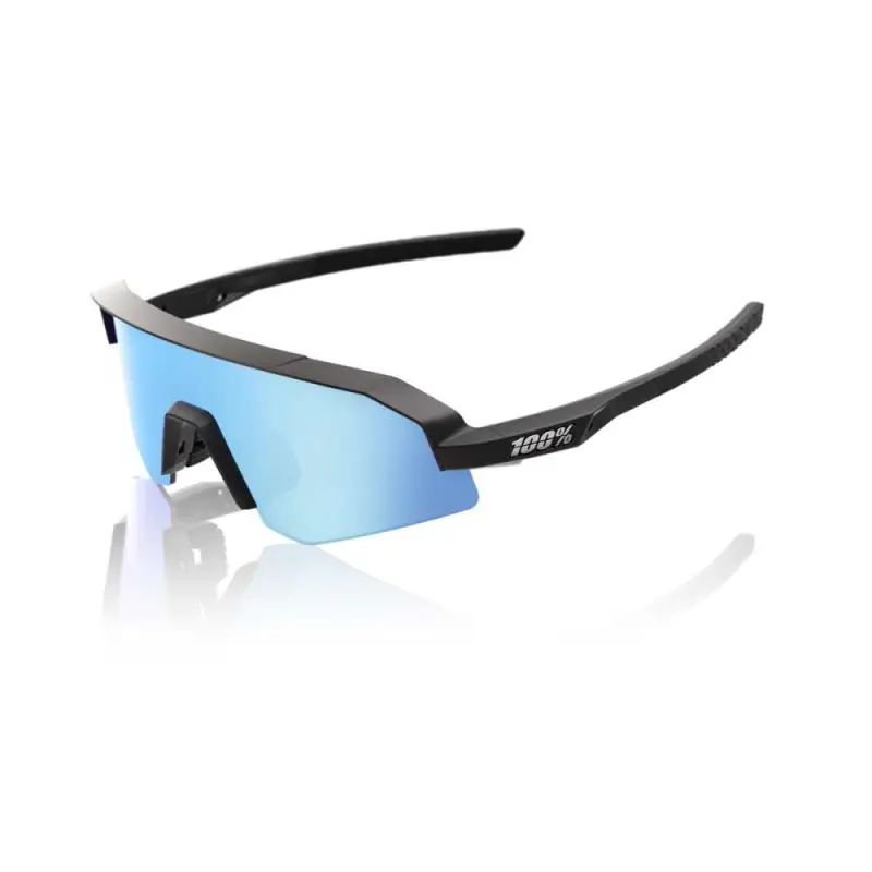 Cyklistické okuliare 100% Slendale Youth Matte Black HiPER Blue Multilayer Mirror