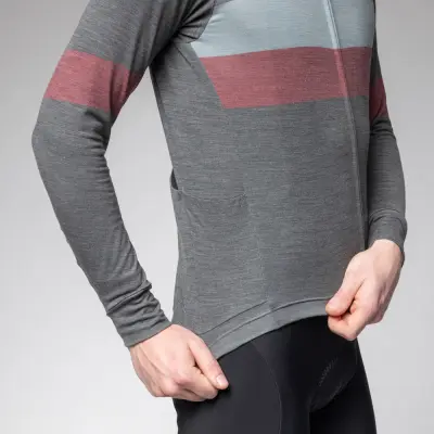 Zateplený cyklistický dres ALÉ pánský OFF ROAD - GRAVEL WOOL LINE