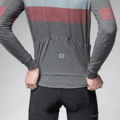 Zateplený cyklistický dres ALÉ pánský OFF ROAD - GRAVEL WOOL LINE
