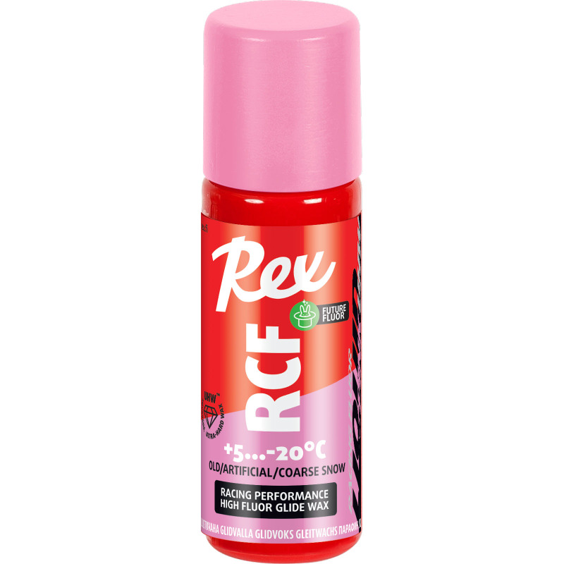 Rex vysokofluórový tekutý vosk RCF ružový, starý/umelý/hrubý sneh UHW  +5...-20 C 60 ml