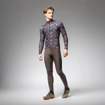 Zateplený cyklistický dres ALÉ pánský PRAGMA FLOWERY