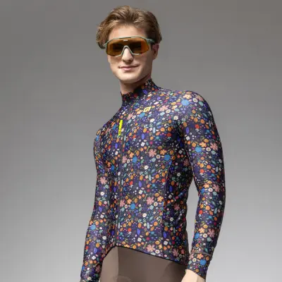 Zateplený cyklistický dres ALÉ pánský PRAGMA FLOWERY
