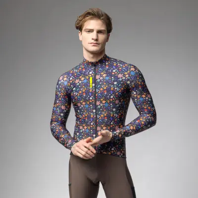 Zateplený cyklistický dres ALÉ pánský PRAGMA FLOWERY