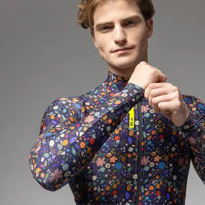 Zateplený cyklistický dres ALÉ pánský PRAGMA FLOWERY