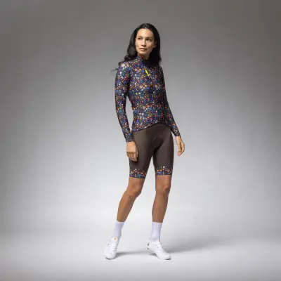 Zateplený cyklistický dres ALÉ dámský PRAGMA FLOWERY