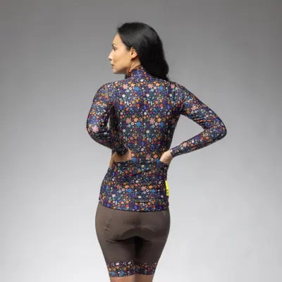 Zateplený cyklistický dres ALÉ dámský PRAGMA FLOWERY