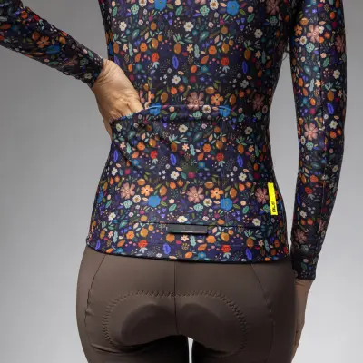 Zateplený cyklistický dres ALÉ dámský PRAGMA FLOWERY
