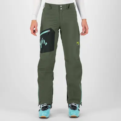 Karpos VALSESIA SHELL dámske nohavice Thyme/Black Sand