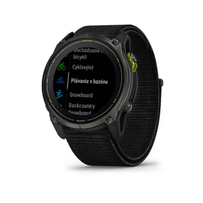 Enduro 3, Sapphire Solar, Carbon Gray DLC Titanium, Black UltraFit Nylon band